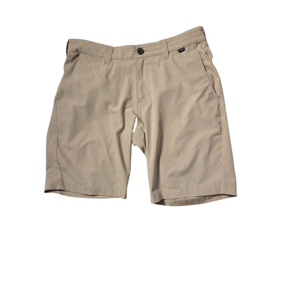 TravisMathew Beck Shorts Mens 32 Khaki Tan Golf Performance Stretch Ripstop